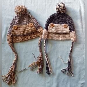 ‼️5 items for $8‼️Cozy Knit Baby Beanie Set - Gray and Tan